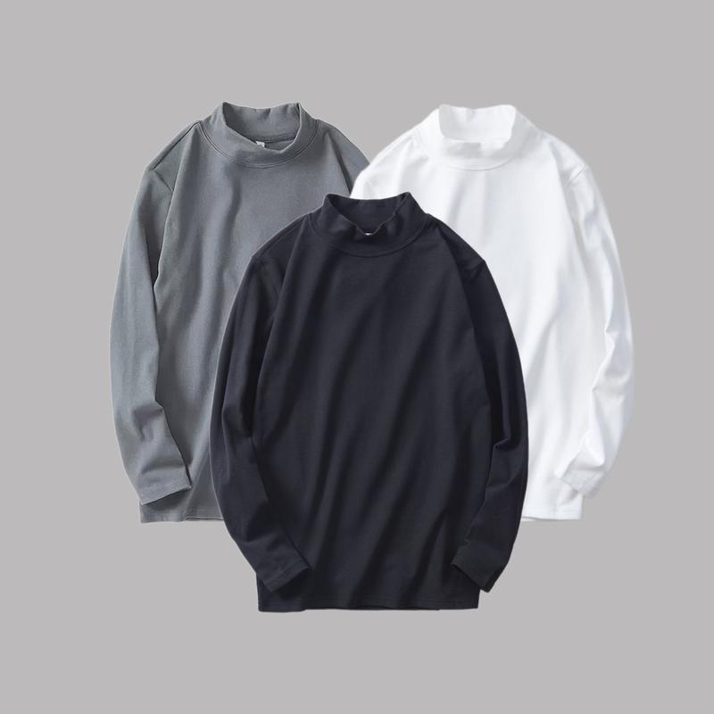 Combo 3 áo thun nam dài tay giữ nhiệt cổ cao 3 phân vải thun co giãn 4 chiều