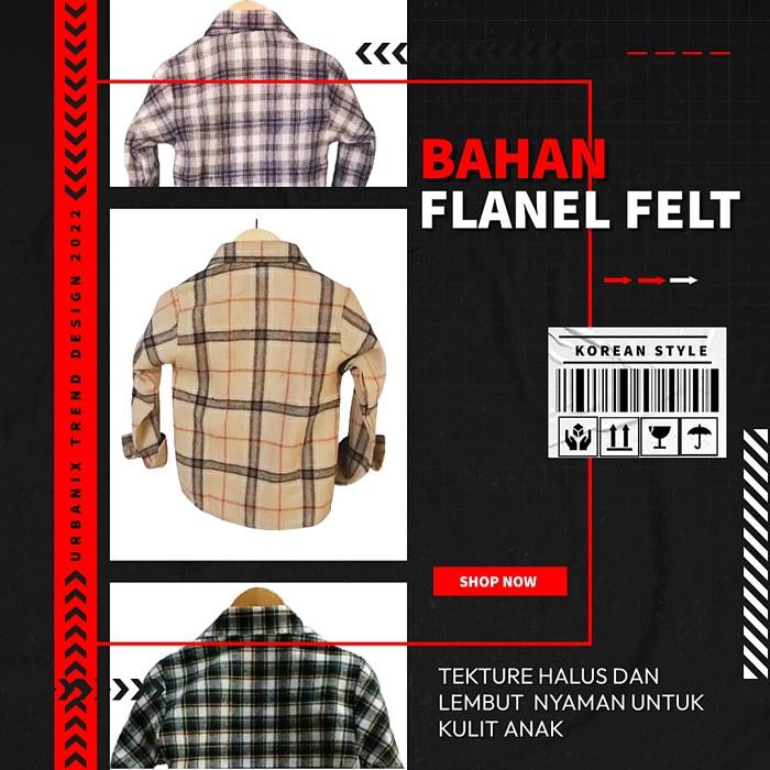 Twinbee Kemeja Flanel Anak Laki Laki Lengan Panjang Usia 1 2 3 4 5 6 7 Tahun Import Cream Biru Merah Korean Style Premium 2