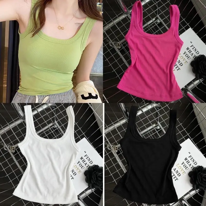 Áo Thun Nữ ÁO HAI DÂY BẢN TO CỔ U Chất Thun Gân Tăm Lụa Lạnh Phù Hợp Với Mùa Hè Top Women 0