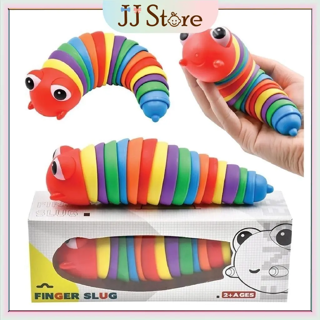 Sensory Baby Toys Rainbow Twisting Caterpillar Finger Slug
