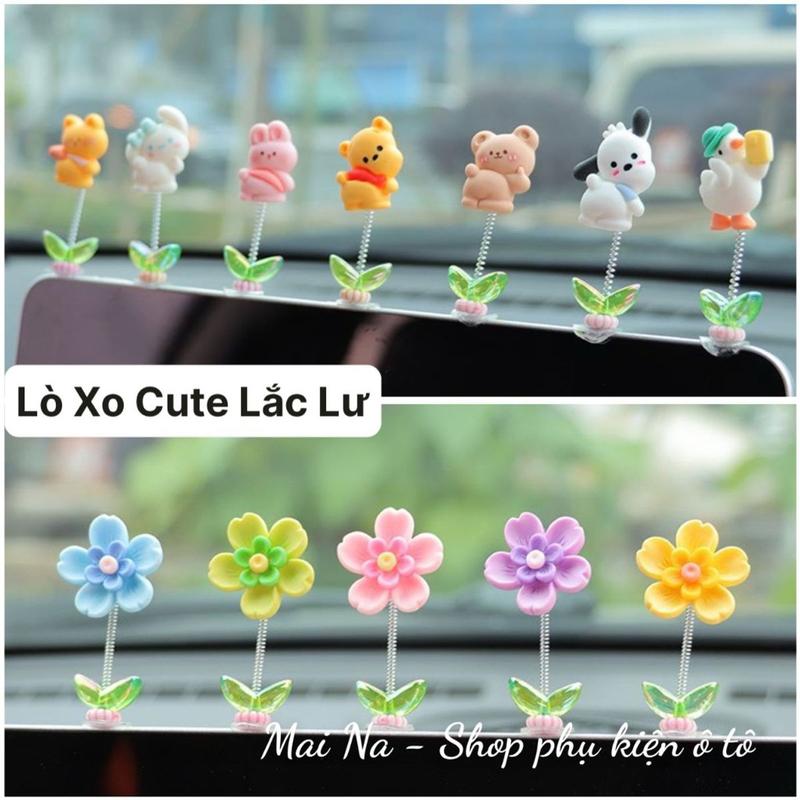 Hình Trang Trí Lò Xo Lắc Lư Trên Xe Siêu Dễ Thương Thú Vị Decor Ô tô Xe Máy Gia Đình Nội Thất - LX