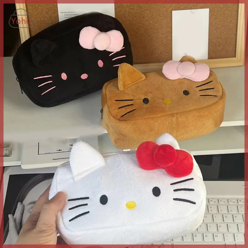 Hộp Đựng Bút Chì Nhồi Bông Hello Kitty Mèo, Thiết Kế Dễ Thương Sanrio, Cinnamoroll, Túi Đựng Mỹ Phẩm Trang Điểm, Dành Cho Bé Gái, Hộp Sắp Xếp, Văn Phòng Phẩm, Túi Đựng Đồ Du Lịch 2