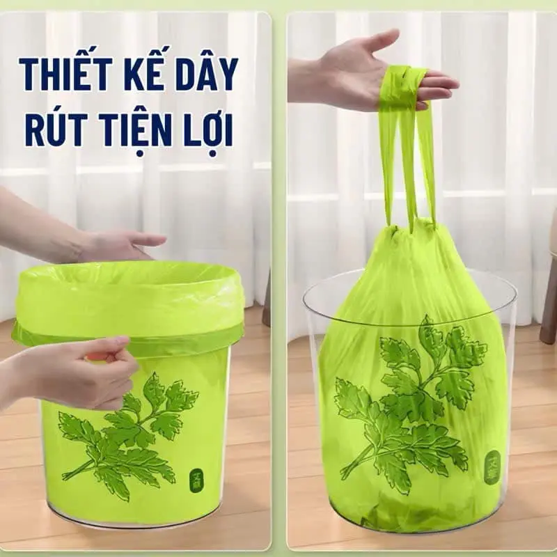 Combo 5 cuộn ( 250 Túi ) Đựng Rác Hương Ngải Cứu Chống Côn Trùng Ruồi Muỗi Túi Rác Tự Hủy Có Dây Rút 2