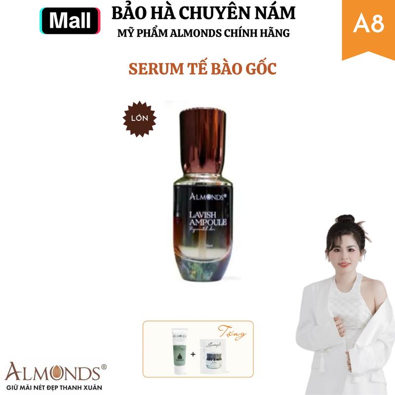 A8 - SERUM TẾ BÀO GỐC LỚN cấp ẩm mịn da, hỗ trợ mờ sạm đốm nâu (tặng 1 tuýp srm bí đao + 1 gói test dưỡng)