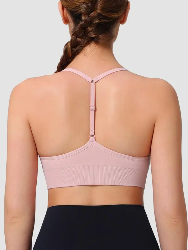 Women's Solid Color Sports Bra, Adjustable Strap Y Back Design Bra, Breathable Comfortable Sports Bra for Yoga Gym Workout Exercise, Activewear, Workout Clothes Women 8