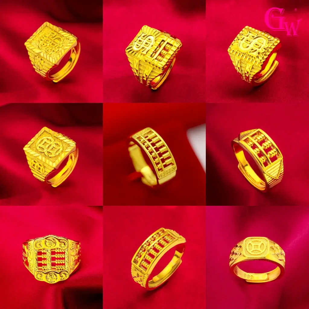 Men's Gilding  Plated Ring with Minimalist Design Is Perfect for Gift Giving