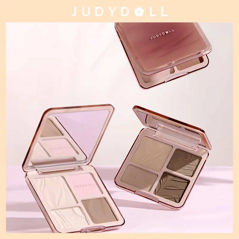 [KOL] JUDYDOLL Bảng phấn tạo khối bắt sáng 4 màu Highlight Contour Palette Mềm mịn Tự nhiên Lâu trôi 9g