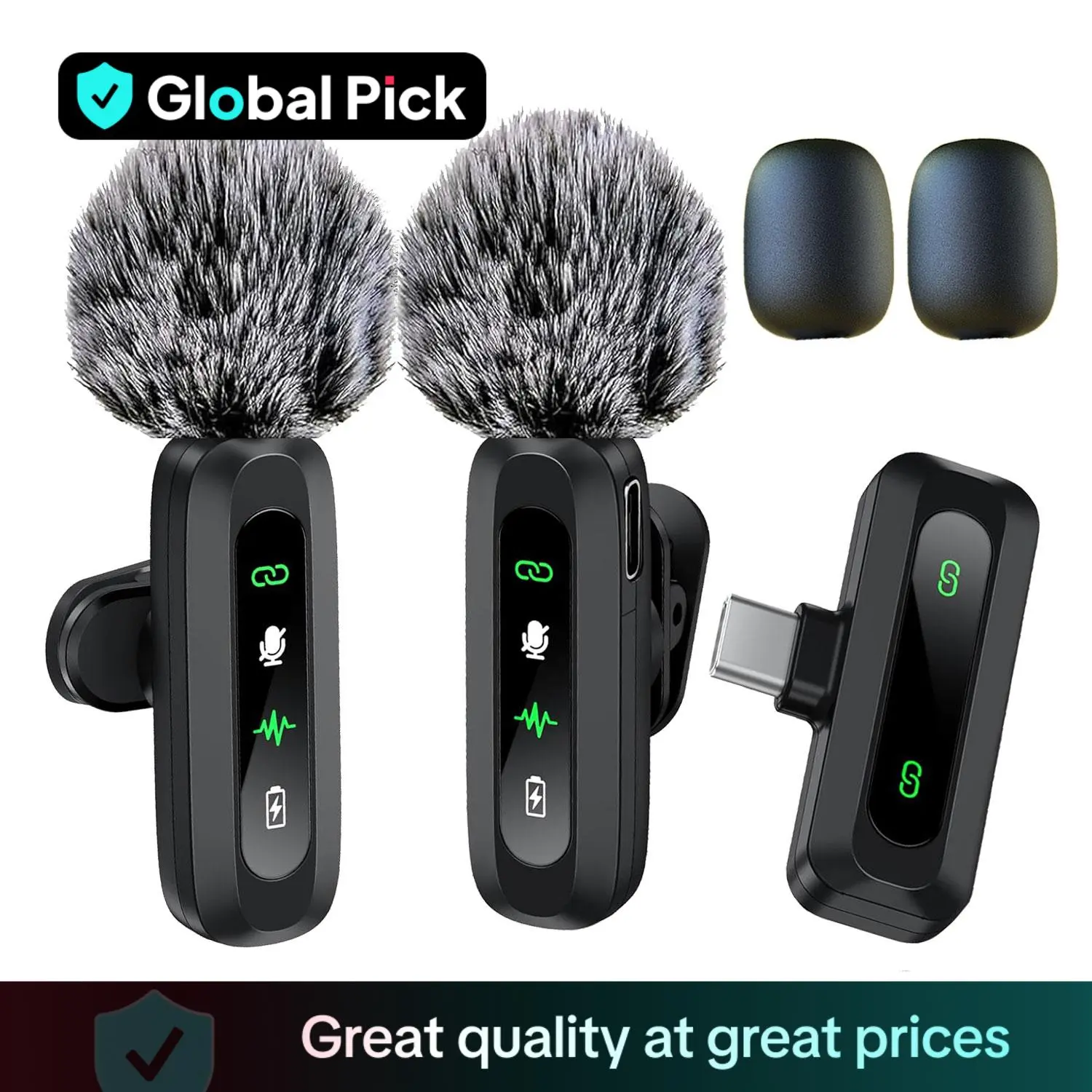 Wireless Microphone, Professional Lavalier Microphone for iPhone & Android Phone, Lapel Mic for Video Recording, Teaching, Interviews, Podcast, Men Gifts, Wireless Mic Receiver, Streaming Microphone
