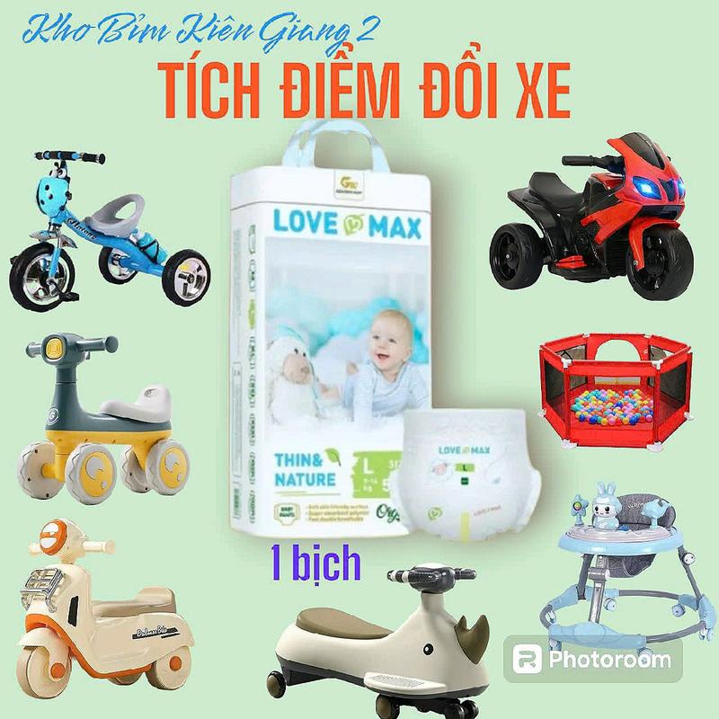  1 bịch tã bỉm LOVE MAX 50 miếng Cho Bé size M đến 4XL Voi Đồ Chơi 