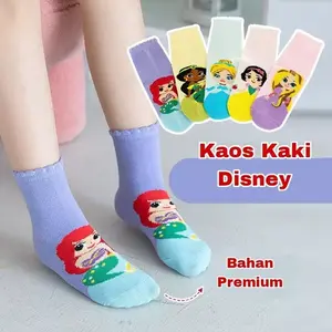KAOS KAKI PANJANG MOTIF PRINCESS DAN MERMAID ANAK PEREMPUAN USIA 4-8 TAHUN
