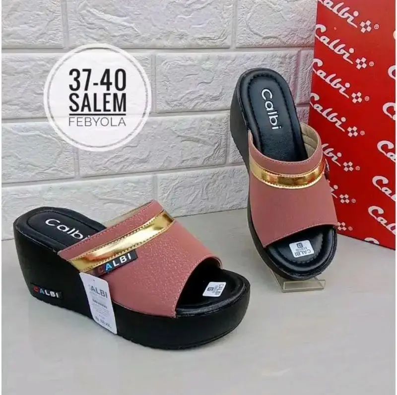sandal wedges Sendal calbi sandal wanita terbaru sandal kondangan sandal wanita terlaris 3