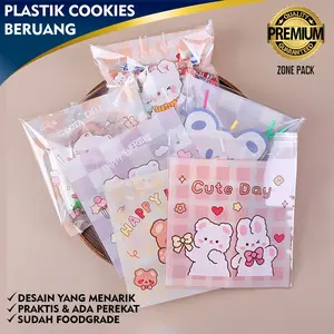 [100 PCS] Plastik Cookies Motif|Plastik Packing Cookies| Plastik Opp 7x7 10x10 |Kemasan Roti Lucu