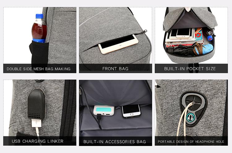 Product Introduction of Multifunction USB charging (ซื้อ1แถม2) แฟชั่นกระเป๋าสะพายชายเยาวชนกระเป๋าเป้สะพายหลังกระเป๋านักเรียน กระเป๋าเดินทาง แบคแพ็ค Back pack กระเป๋าสะพายพาดลำตัว สูท 3 ชิ้น เหมาะสำหรับ ไปโรงเรียน และ การท่องเที่ยว #BAG 10