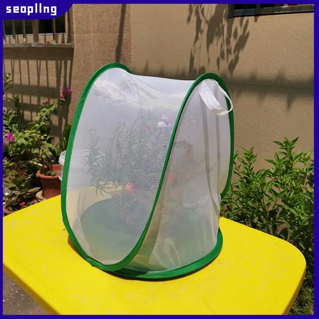 [seopllng]- Insect Habitat Net Breathable Portable Insect Net Terrarium Monarch Butterfly Cage for Garden Breathable