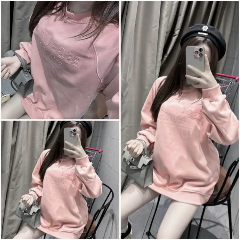 Áo Nỉ Hot Hit Mới Nhất E Ét Hồng, Ấm Áp Mùa Đông Cực Yêu Xinh Xắn