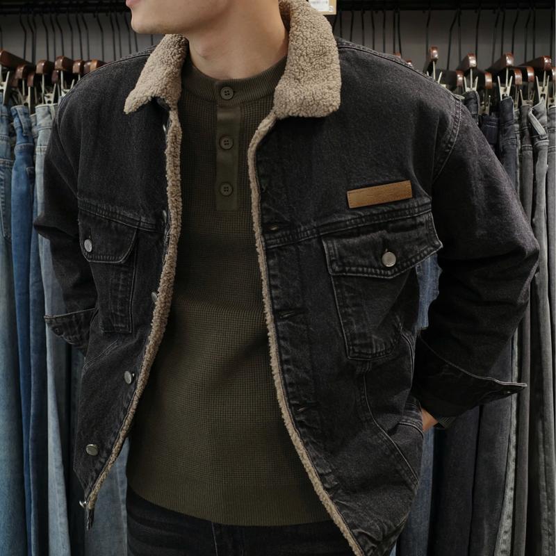 Áo Khoác Bò Nam Menswear Lót Lông Cừu, Denim Jacket 2 Túi DENIMST 3127