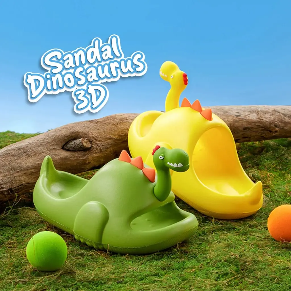Sendal Dinosaurus Sandal Main Unisex/Sandal Santai Kartun Dino/Sendal Lucu Import Anti Licin