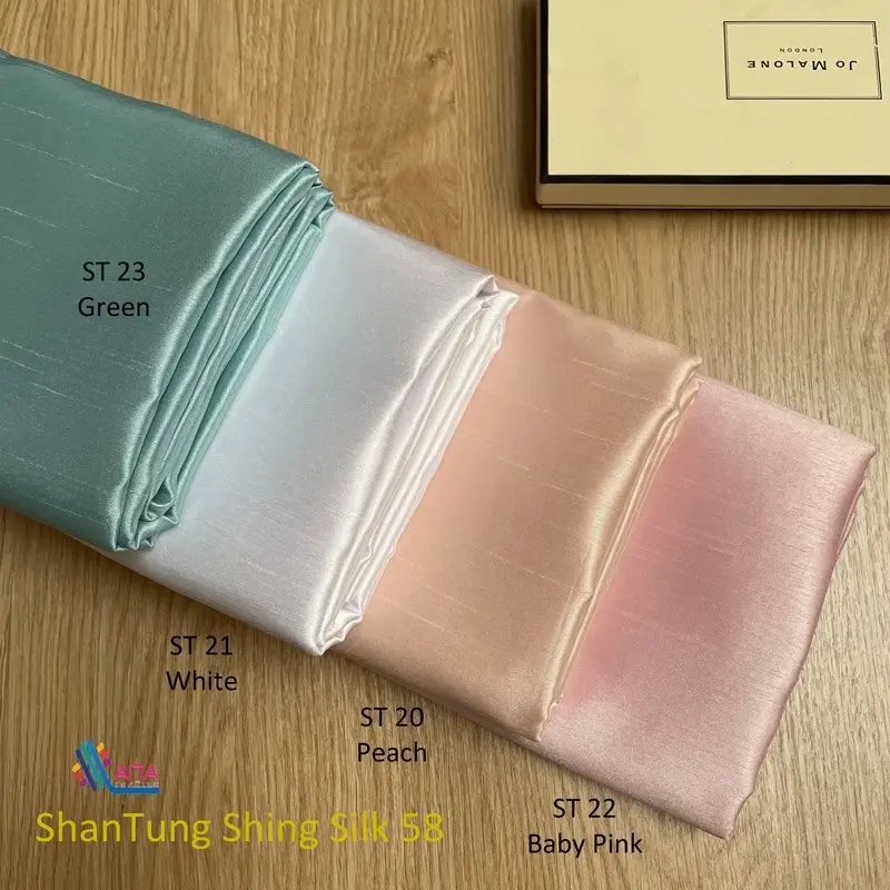 Shantung Shining Silk Bidang 58 Price For 0.5m  Fabric For Bride's Dress