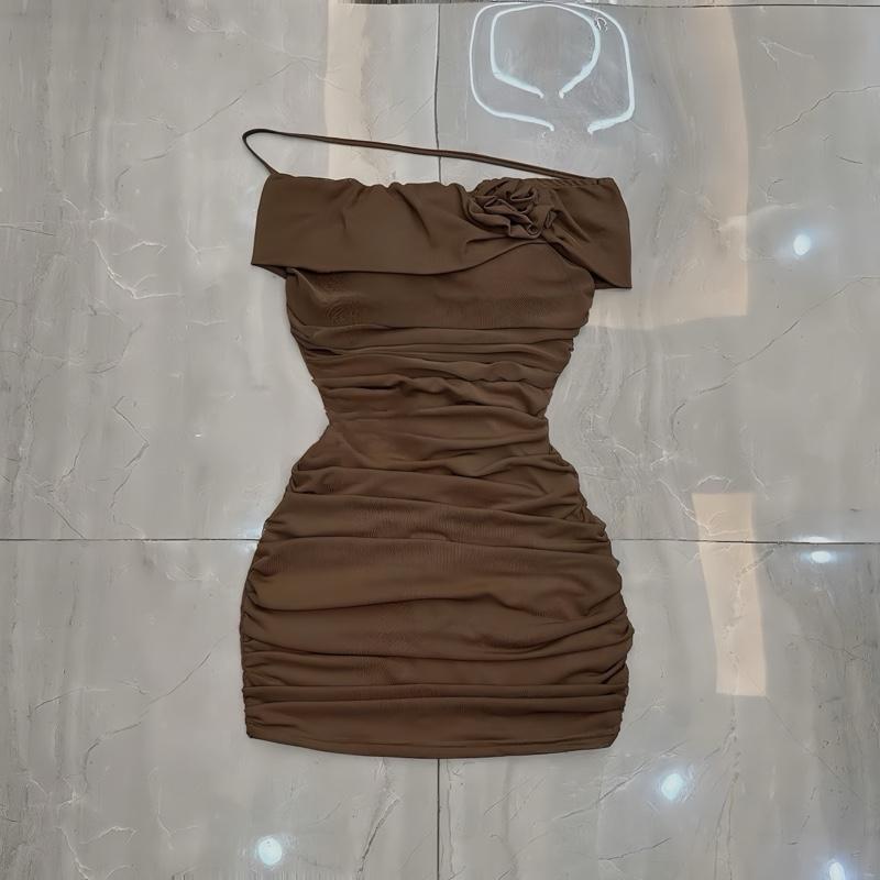 Product Introduction of Váy đầm body trễ vai nhún eo phối hoa siêu đẹp, váy body trễ vai dáng ngắn đi chơi đi tiệc vay 10