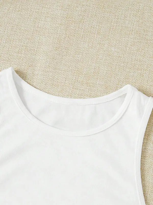 Women's Bull Head & Letter Print Round Neck Tank Top, Casual Sleeveless Graphic Top for Summer, Ladies Clothes for Daily Wear, Clothing,  Summer Top 8