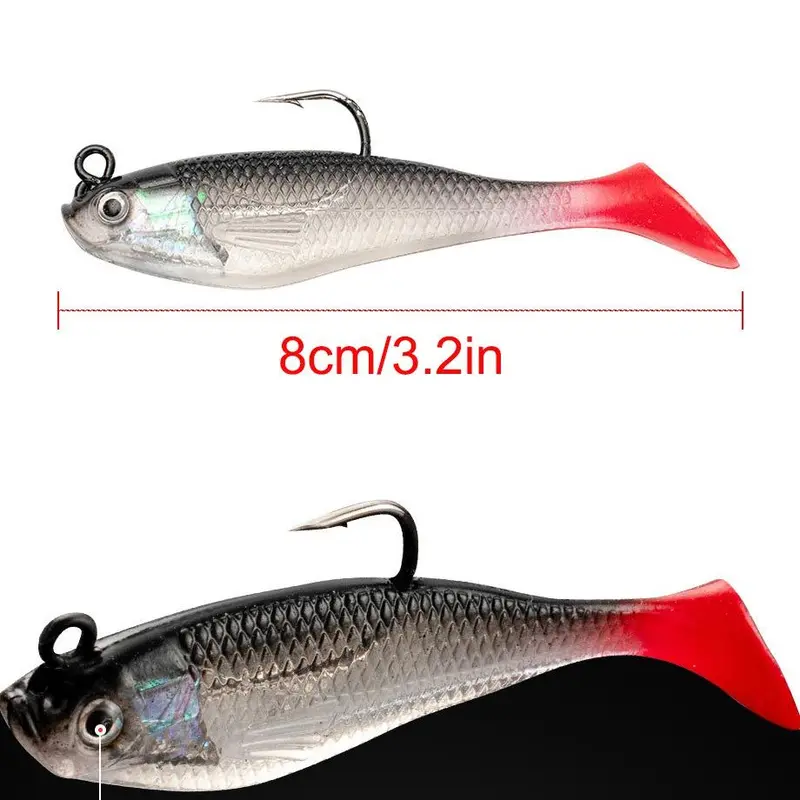 Weedless Pre-rigged Jig Head Paddle Tail Swimbait, 1 Count Multi-species Bass/Trout/Walleye Fishing Lures for Fresh & Saltwater 1