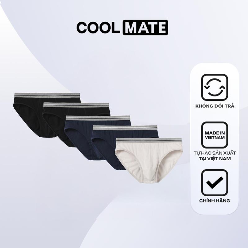 [Không đổi trả] Combo 5 Quần lót nam Brief Cotton Basics - Coolmate