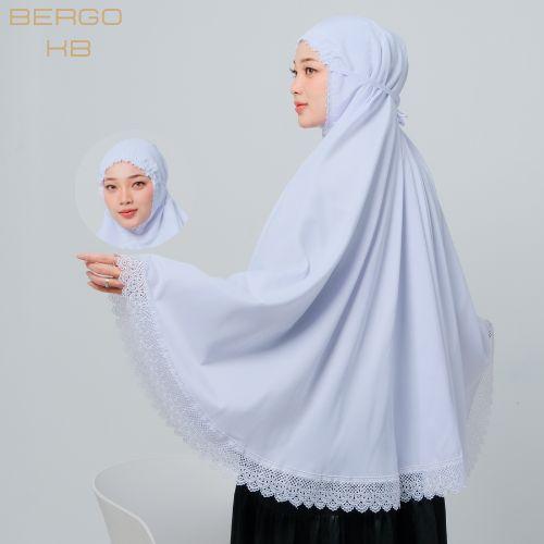 BERGO UMROH HAJI SELETING RENDA MEWAH BAHAN KATUN PREMIUM HIJAB KHIMAR UMROH MUKA RENDA Syari 1
