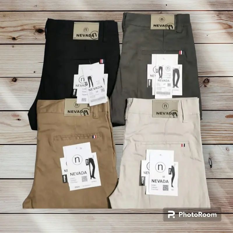 Celana pria panjang chinos nevada bahan katun slimfit casual 0
