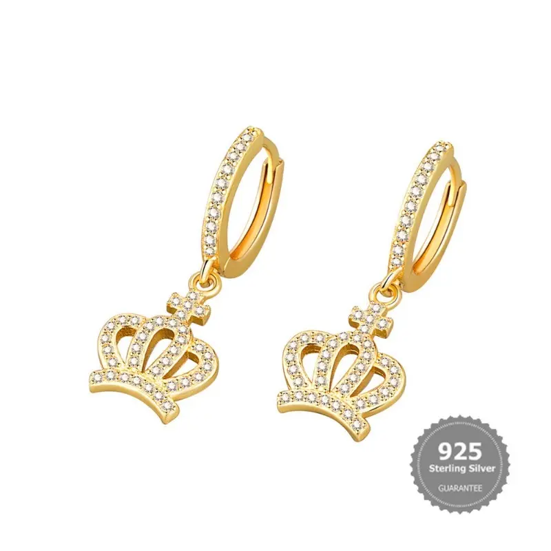 Bông Tai Ins Mới Bông Tai Thanh Lịch Hình Vương Miện Đính Đá Zircon AAA