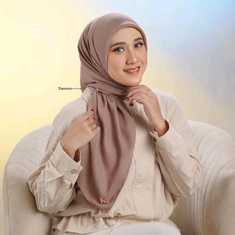 JILBAB KERUDUNG SEGIEMPAT POLOS VOAL PREMIUM NADHEERA LUXURY N 010 TERLARIS MURAH 8