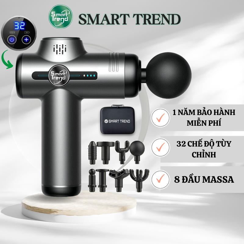 Máy massage cầm tay chính hãng SMART TREND 32 mức lực  đấm cực mạnh, máy massage cổ vai gáy, massage lưng giảm đau nhức