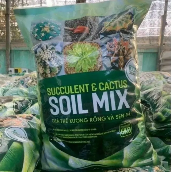 1kg Giá thể trồng sen đá SOIL MIX BA giá thể trộn sẵn cho cây cảnh sen đá xương rồng cây lá kiểng ( túi zip 1kg) 0