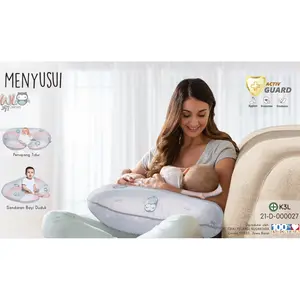 Vee & Mee Nursing Pillow Bantal Menyusui Anti Bakteri + Free Bantal Lengan Owl Series  - VMB 2080 bantal  susu