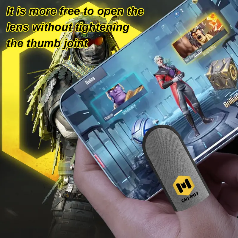BlueWow Sarung Jari Game Ujung Jari Ganda Antiselip Alat Ajaib Kain Perak Ultra Tipis Sarung Jari Anti Keringat PUBG COD 8