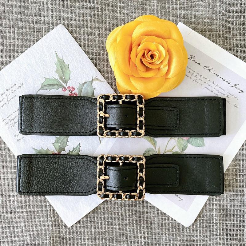 Đai Váy, Belt đầm, thắt lưng mặt vuông phối chun bản 4cm cho nữ