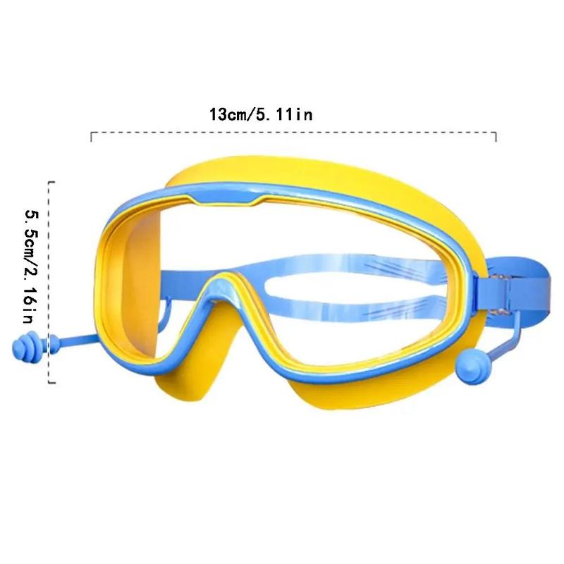 Children's Swimming Goggles & Swimming Cap & Goggles Case, Wide Viewing Angle Anti-fog UV Shattering Lens, Suitable for Children Aged 3-6/6-15 1