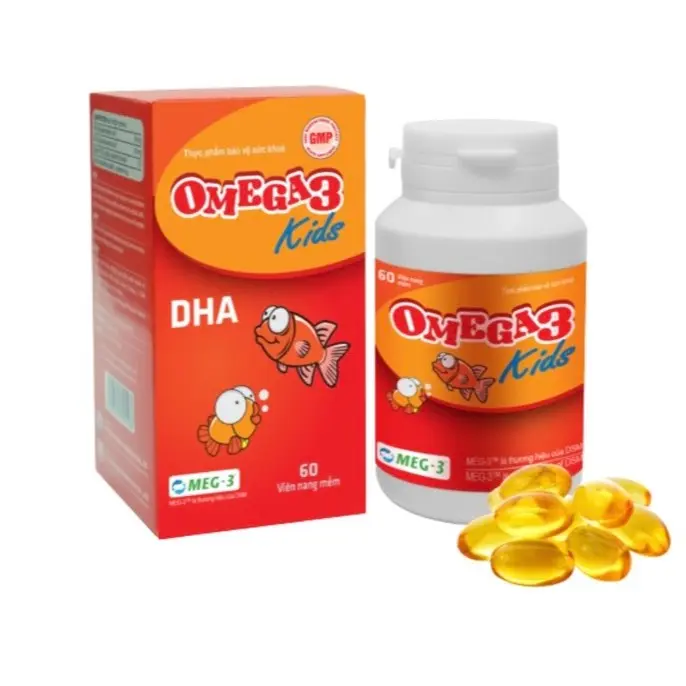 Viên dầu cá Omega 3 + DHA + EPA Kid cho bé Meracine hỗ trợ tăng cường thị lực, tim mạch và phát triển não bộ (Hộp 60 viên) - Nhà Thuốc Vân Anh TB 3