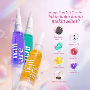Tone Nail Care Pen Cuticle Oil 4ml Vitamin Kuku dan Kutikula Sudah BPOM dan Halal dengan Lavender Tea Tree & Mint Essential Oil