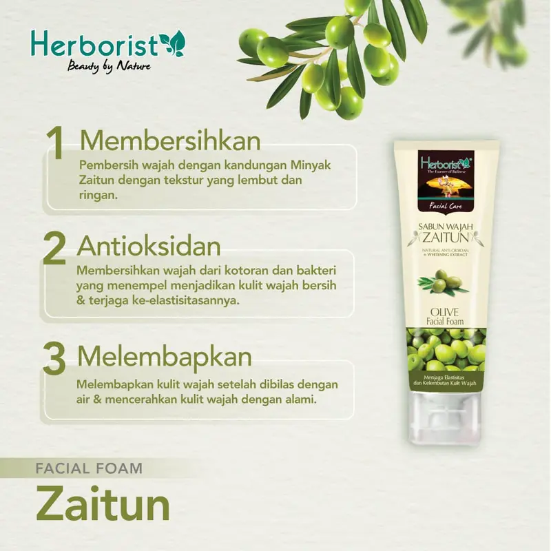KAMIA |  Herborist Facial Wash 80gr - Herborist Sabun Wajah 80gr Rose Aloevera Zaitun Teatree 2