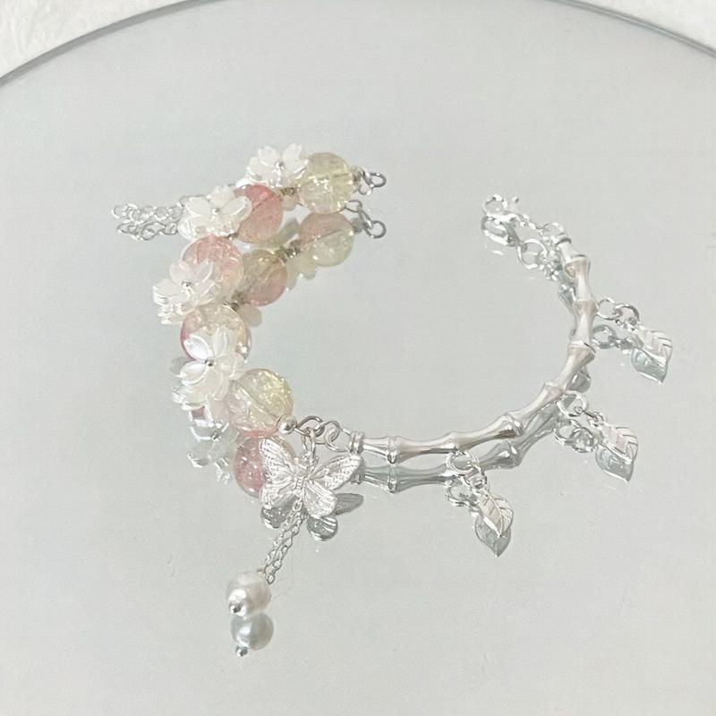 Vòng Tay Nửa Pha Lê Dâu Tây, Bốn Gói, Vòng Tay Chuông Bướm, Vòng Tay Chính Hãng Cao Cấp Quà Tặng Độc Đáo Siêu Thanh Lịch, Thích Hợp Cho Bạn Thân Và Bạn Gái, Thủ Công Dệt 5
