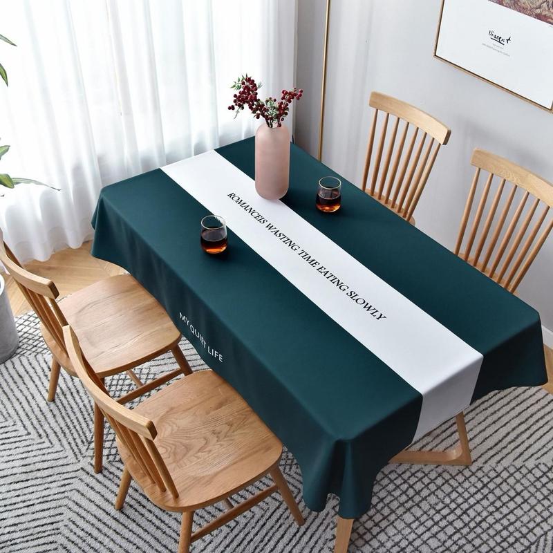 Product Introduction of INS Tablecloth Fabric Cotton and Linen Fresh Nordic Style Net Red Girl Heart Coffee Table Desk Pad Oval Tablecloth 0