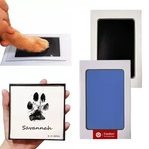 Bantalan stempel dan tinta Tinta Cap Telapak Kaki Bayi Handprint Footprint Dog Pet Paw Print Kit untuk Memperingati 95*57m