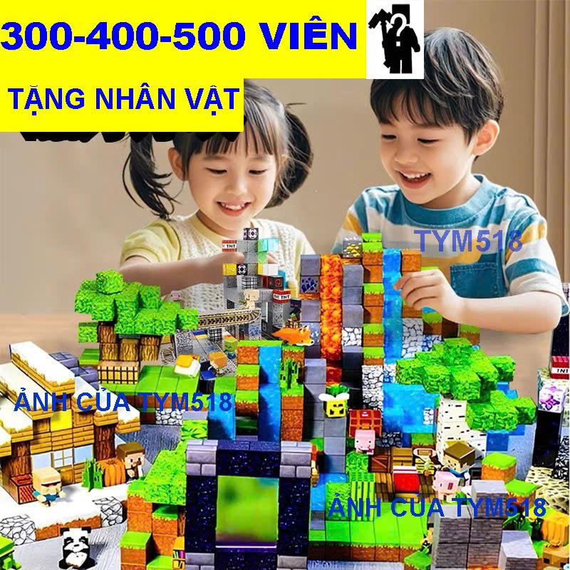 Combo 500 400 300 Khối Nam Châm Từ Tính Minecraft 2cm 2.5cm Đa Màu Sắc TẶNG NHÂN VẬT Đồ Chơi Lắp Ráp Khối Xây Dựng Thông Minh Cho Bé dễ thương