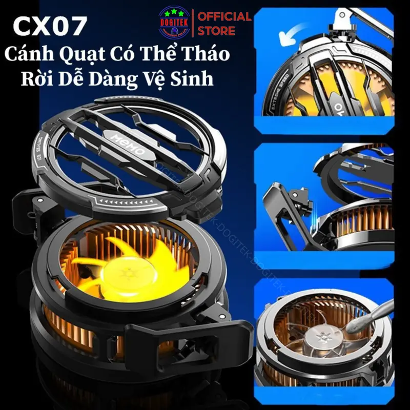 Quạt tản nhiệt điện thoại sò lạnh Memo & DOGITEK CX07 thế hệ mới, làm lạnh đóng băng công suất cao 15W, bảo vệ điện thoại, tăng hiệu suất chơi game 1