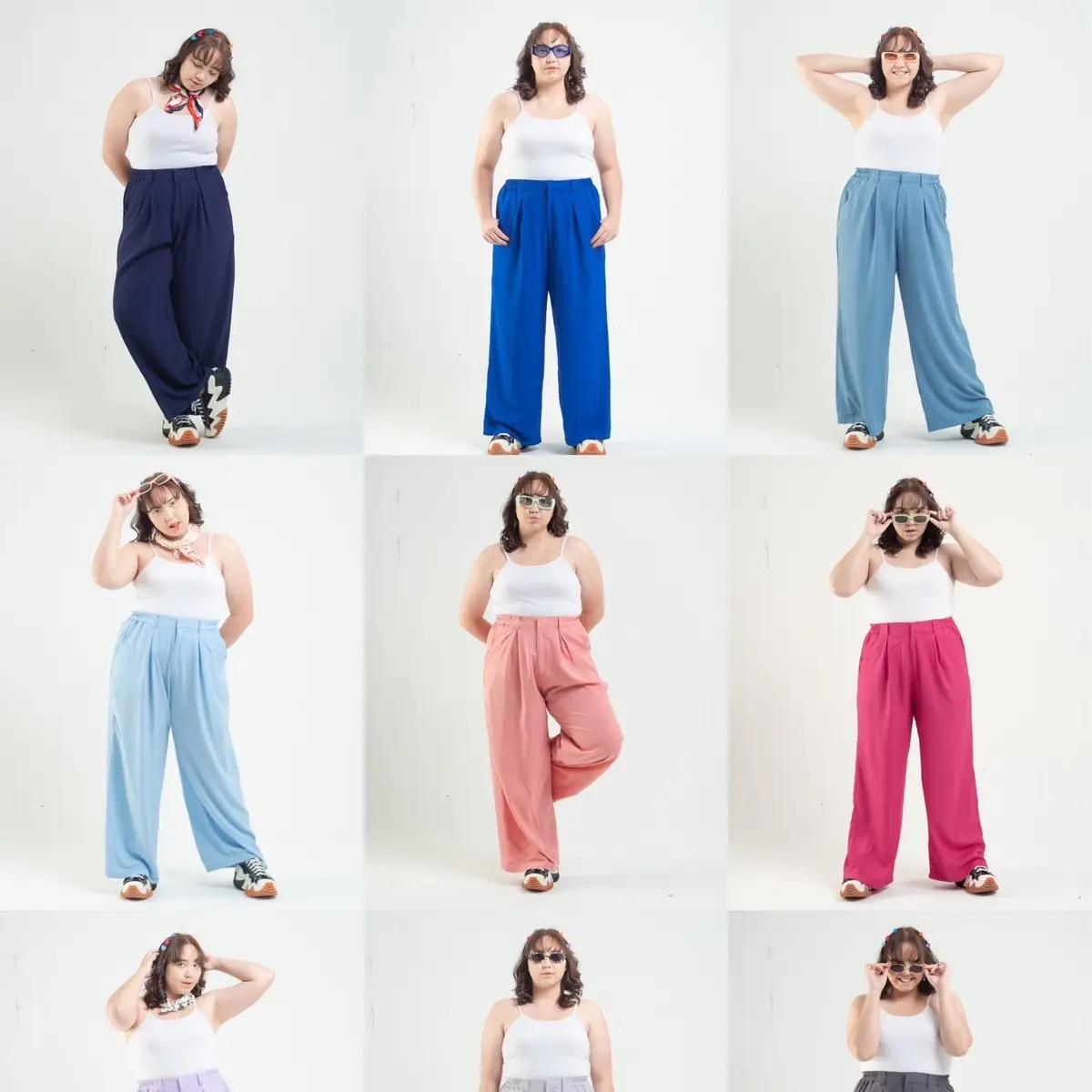 Flowy Wide Pants Byneeth BIGSIZE XXL-XXXL - Celana Flowy - Celana Wide leg - Celana Kulot - Celana Kain - Celana Highwaist - Celana Viral - Celana Plus Size