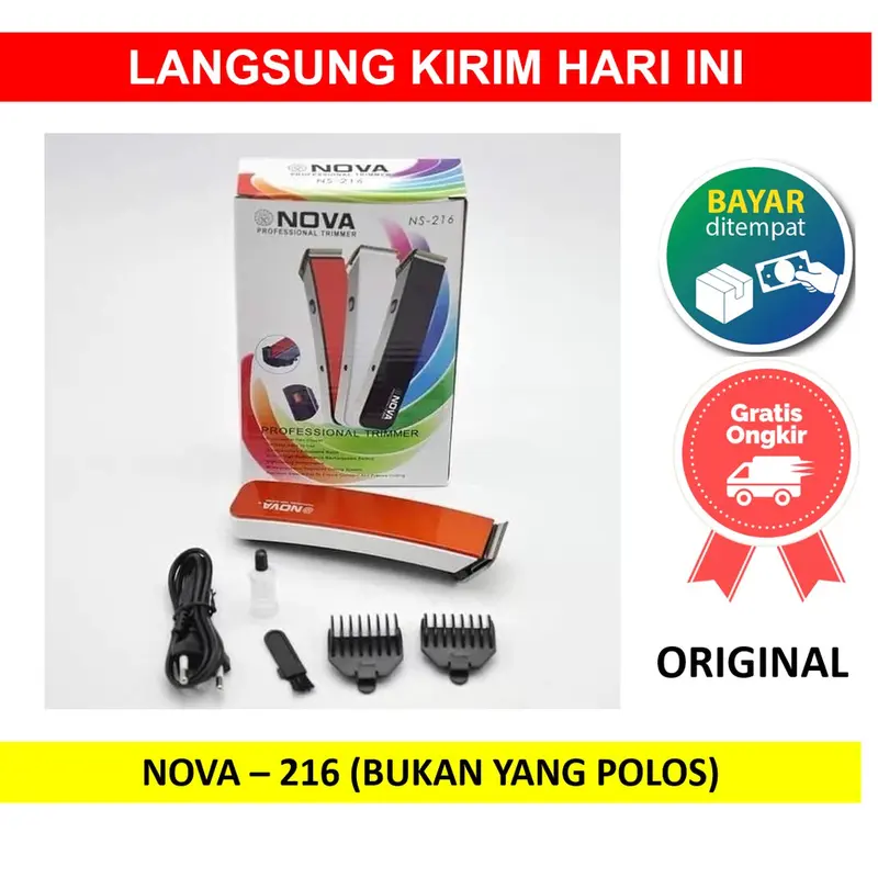 Promo TERLARIS Alat Mesin Cukuran Cukur Pangkas Potong NOVA 216 Rambut Portable Nova NHC-216 Bayi Dewasa Anak 0