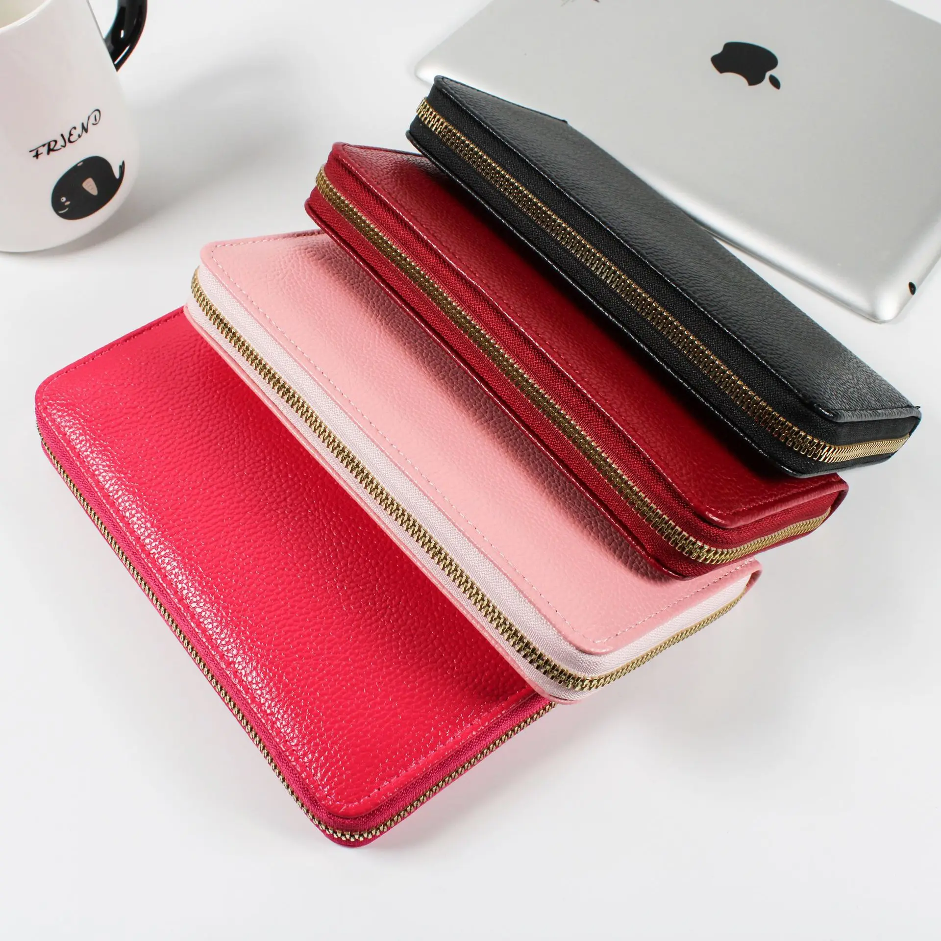 Women's Wallet Classic Lychee Pattern Zipper Wallet Women's Handbag Long Women's Handbag Purse zippy  wallet
