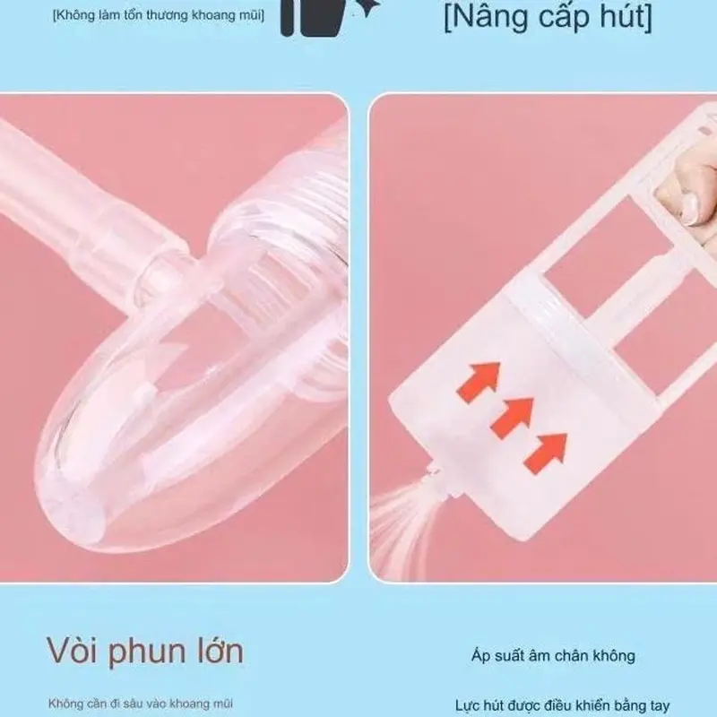 Dụng Cụ Hút Mũi Kéo Tay Thế Hệ Mới, Hàng Chính Hãng, Chất liệu nhựa, điều chỉnh lực hút,êm,an toàn Cho Bé 8