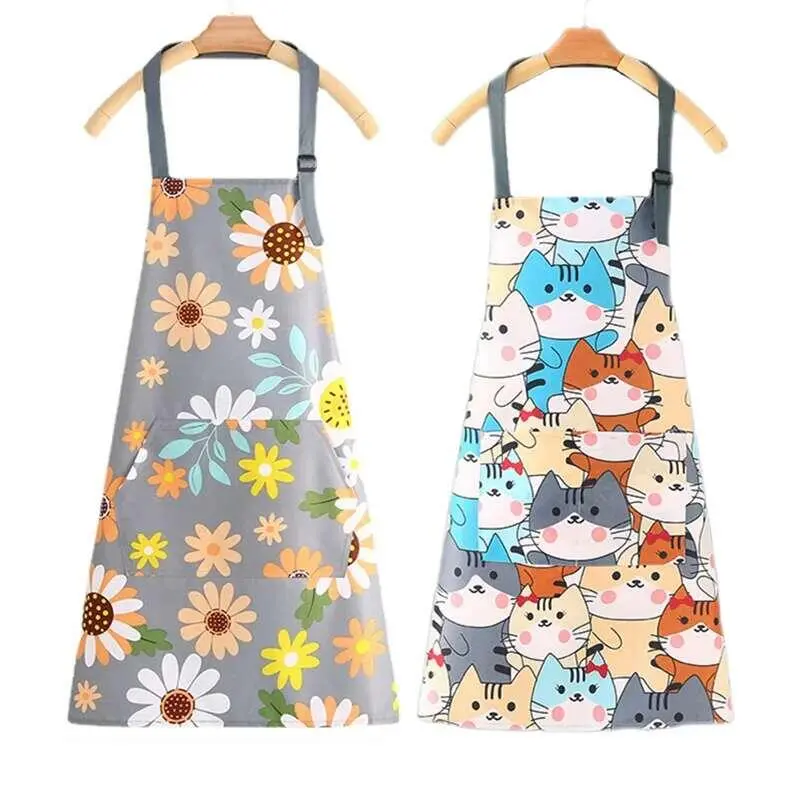 New Cotton Canvas Fashion Waterproopron Kitchen Aprons for Women Men Cooking Female Adult Waist Thin Breathable Male Work