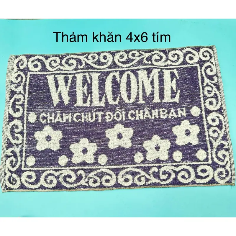 Thảm khăn chùi chân bình dân - Gia Dụng Phúc Hưng Phát size 40x60,50x70 giao màu ngẫu nhiên cho khách, lựa nhắn tin. 2